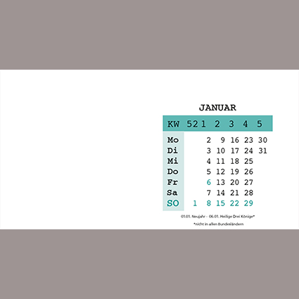 Bierdeckel Kalender Variante 2