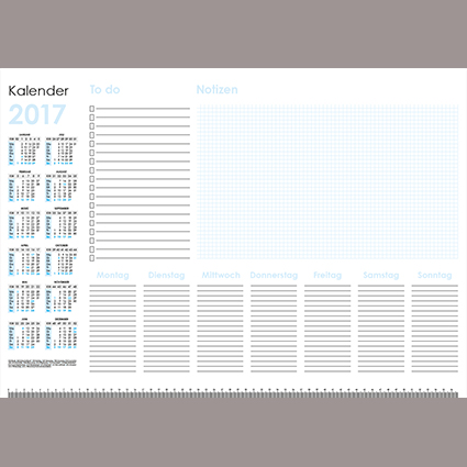 Schreibtischunterlage mit Kalendarium DIN A2 Variante 2 Schreibtischunterlage mit Kalendarium DIN A2 Variante 2