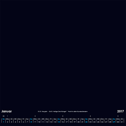 Tischkalender 140x140 Variante 1 (schwarz) Tischkalender 140x140 Variante 1 (schwarz)