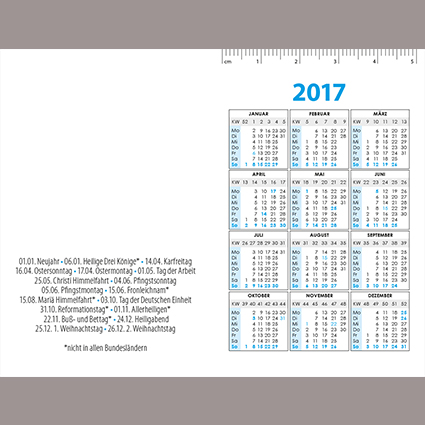 Taschenkalender 55x85 (Hochformat) Klappkarte (4 Seiten) Variante 1