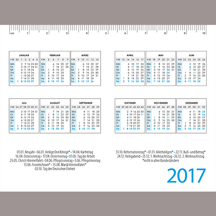 Taschenkalender 55x85 (Hochformat) Klappkarte (4 Seiten) Variante 2